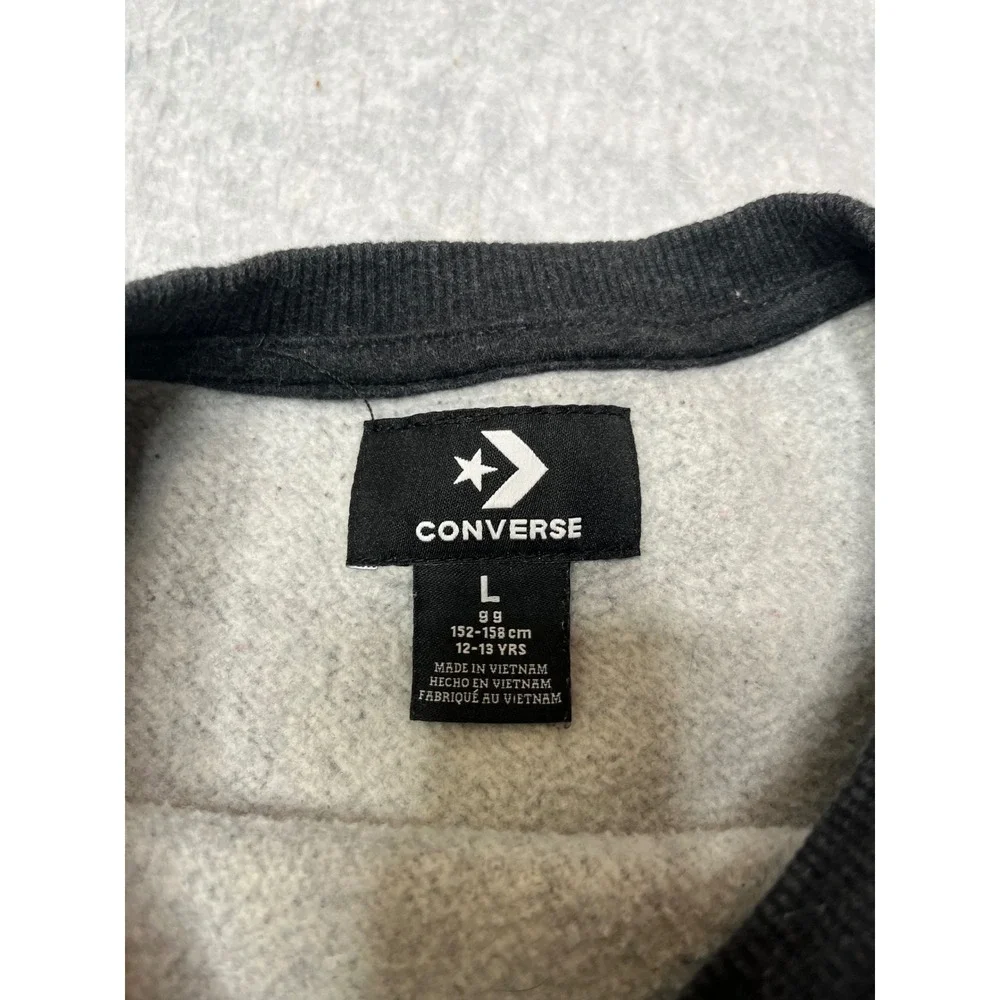 Converse Kids Large Charcoal Grey Graphic Logo Crewneck‎ Sweatshirt 12-13 Yrs